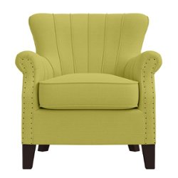 Handy Living - Gilcrest Linen Armchair - Kiwi Green - Front_Zoom