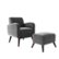 Angle Zoom. Handy Living - Thoms Modern Low-Pile Velour Armchair and Ottoman - Dark Gray.