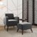 Alt View Zoom 13. Handy Living - Thoms Modern Low-Pile Velour Armchair and Ottoman - Dark Gray.
