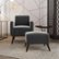 Alt View Zoom 14. Handy Living - Thoms Modern Low-Pile Velour Armchair and Ottoman - Dark Gray.