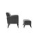 Left Zoom. Handy Living - Thoms Modern Low-Pile Velour Armchair and Ottoman - Dark Gray.