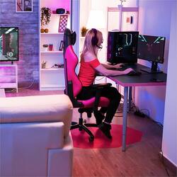 Floortex - 9Mat Polycarbonate 9-Sided Chair Mat for Hard Floors - 38" x 39" - Pink - Front_Zoom