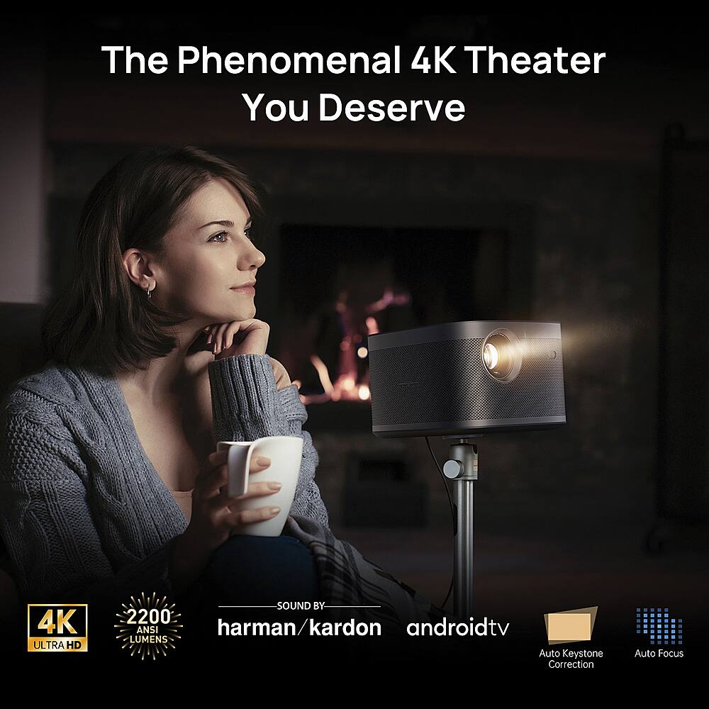 Alt View 13. XGIMI - HORIZON Pro 4K Smart Projector with Harman Kardon Speaker and Android TV - Black.