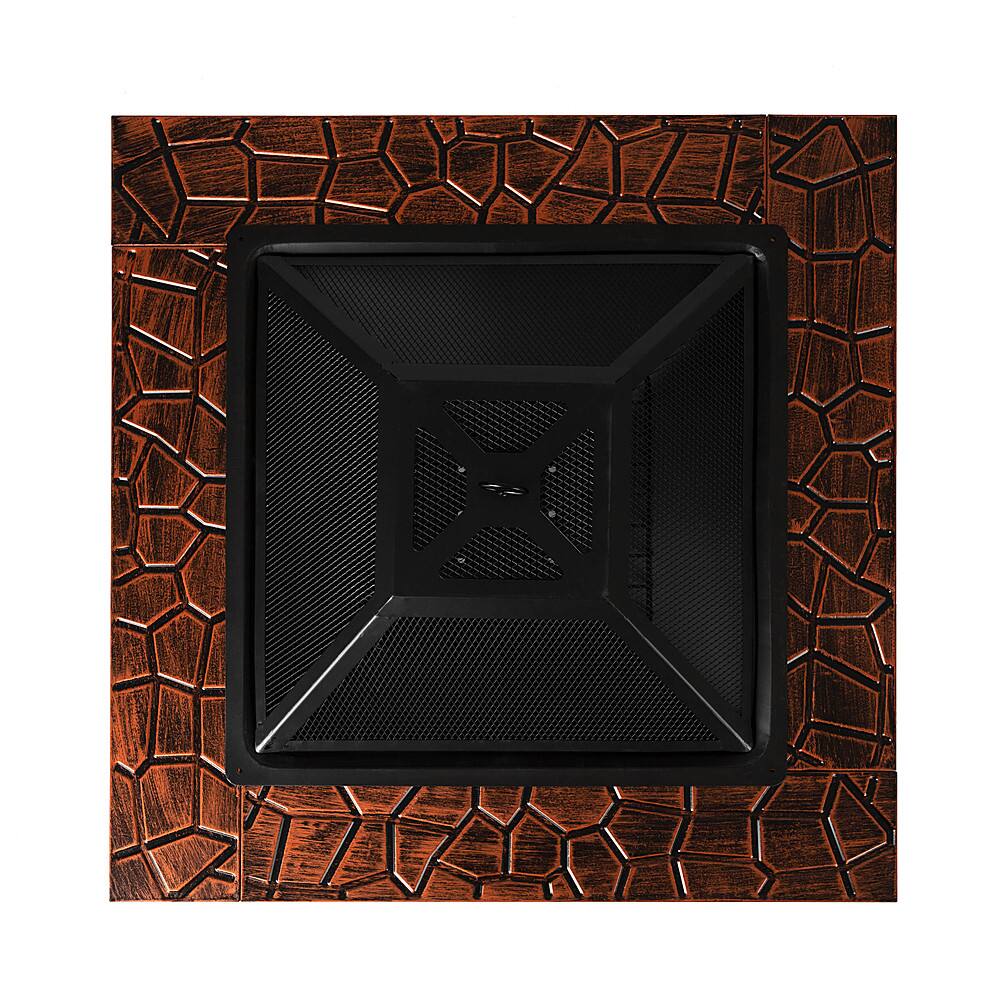 Alt View 13. Fire Sense - Foxdale Square Wood-Burning Fire Pit - Brushed Bronze.