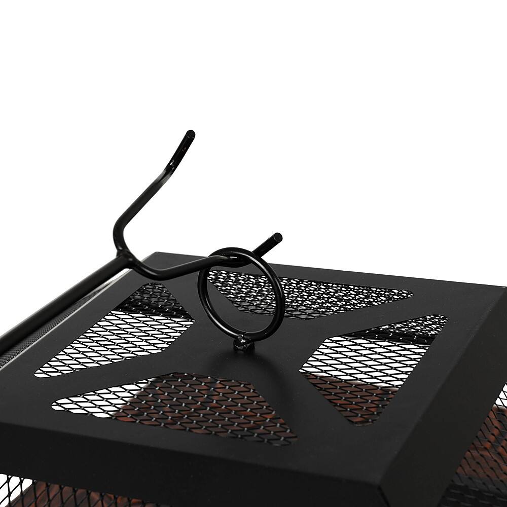 Alt View 14. Fire Sense - Foxdale Square Wood-Burning Fire Pit - Brushed Bronze.