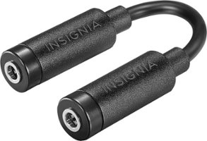 Insignia™ - 4” Female-to-Female 3.5mm Coupler - Black - Front_Zoom