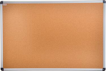 Floortex - Viztex Cork Bulletin Board with an Aluminum frame - 18" x 24" - Brown - Front_Zoom