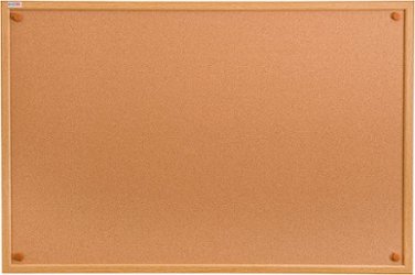 Floortex - Viztex Cork Bulletin Board with an Oak Effect frame - 18" x 24" - Brown - Front_Zoom