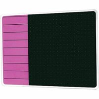 Floortex - Viztex Glacier & Black Plan & Grid Glass Dry Erase Board - 17" x 23" - Violet - Front_Zoom