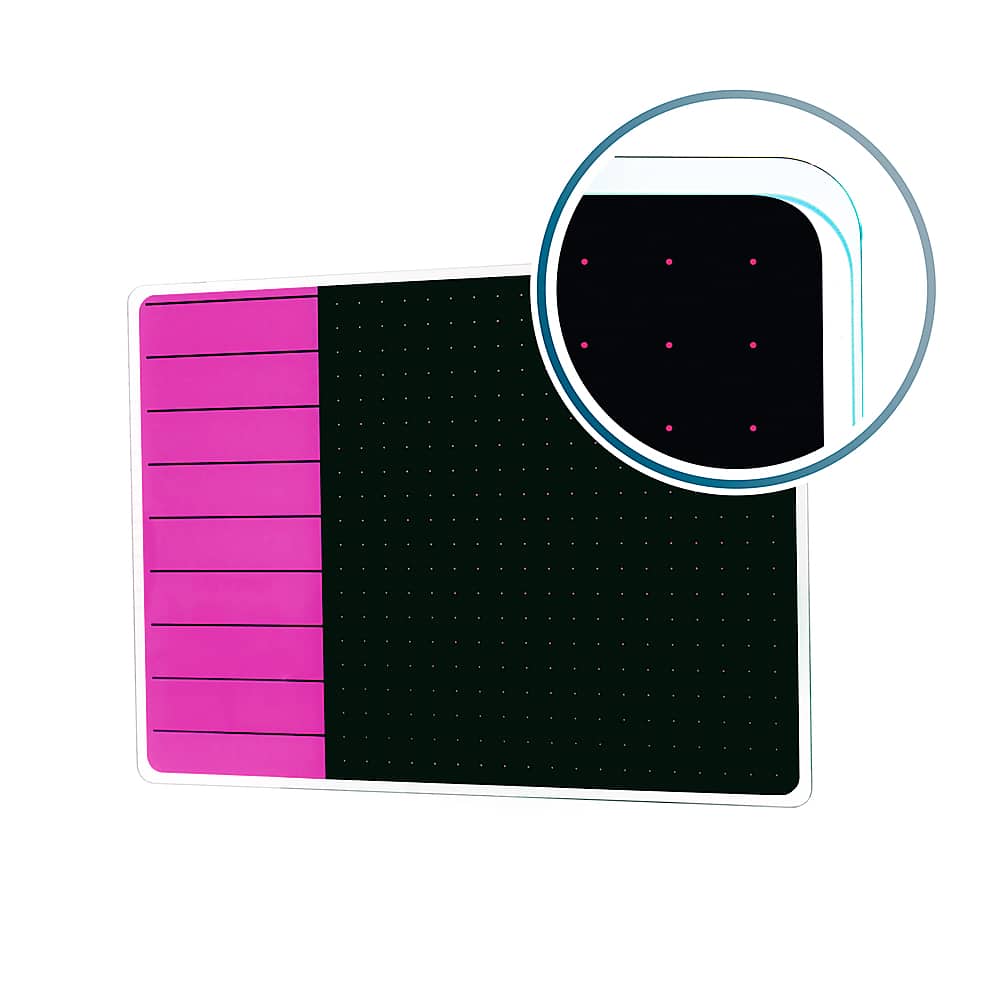 Floortex Viztex Glacier & Black Plan & Grid Glass Dry Erase Board 17" x