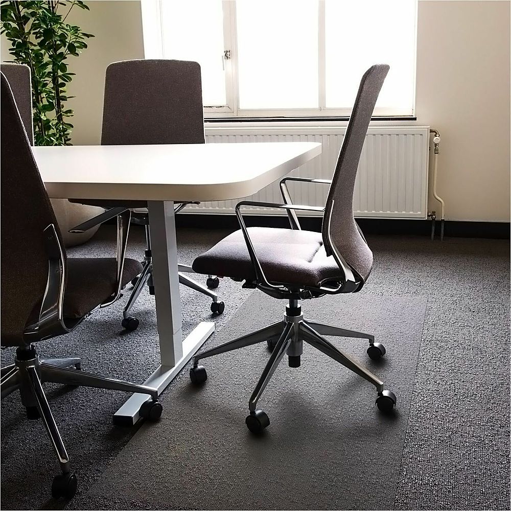 48x118 Polycarbonate Chair Mat for Carpets Rectangular Clear - Floortex