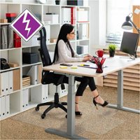 Floortex - Computex Anti-Static Vinyl Lipped Chair Mat for Carpets up to 3/8" - 45" x 53" - Clear - Front_Zoom