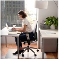 Floortex - Ecotex Polypropylene Rectangular Anti Slip Chair Mat for Hard Floors - 29" x 46" - White - Front_Zoom