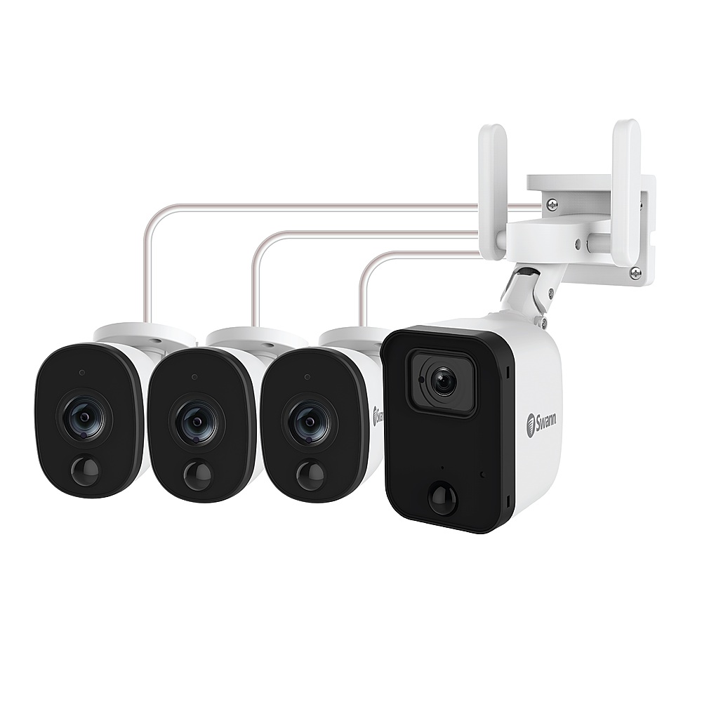 Alt View 19. Swann - Swann Fourtify 4 Wireless Security Camera System 64GB Micro SD Card 4 Cameras1080p NVR System 2-Way Audio Indoor/Outdoor - White.
