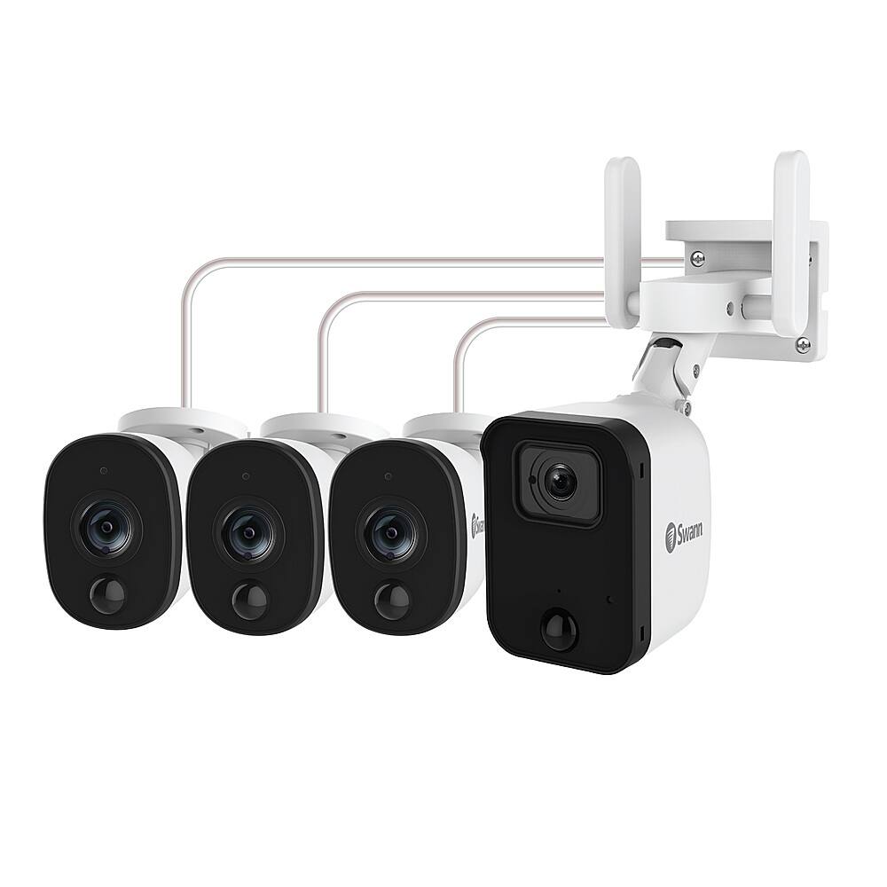 Alt View 19. Swann - Swann Fourtify 4 Wireless Security Camera System 64GB Micro SD Card 4 Cameras1080p NVR System 2-Way Audio Indoor/Outdoor - White.