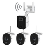 Swann Fourtify 4 Wireless Security Camera System 64GB Micro SD Card 4 Cameras1080p NVR System 2-Way Audio Indoor/Outdoor - White - Front_Zoom