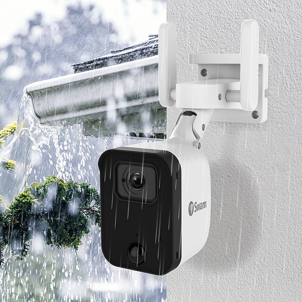 Alt View 14. Swann - Swann Fourtify 4 Wireless Security Camera System 64GB Micro SD Card 4 Cameras1080p NVR System 2-Way Audio Indoor/Outdoor - White.
