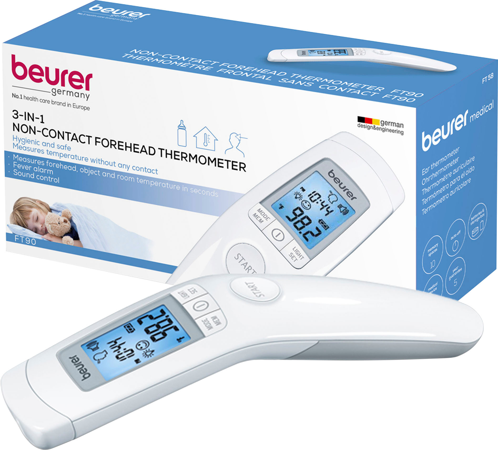 NuvoMed - Audible Non-Contact Infrared Thermometer - White