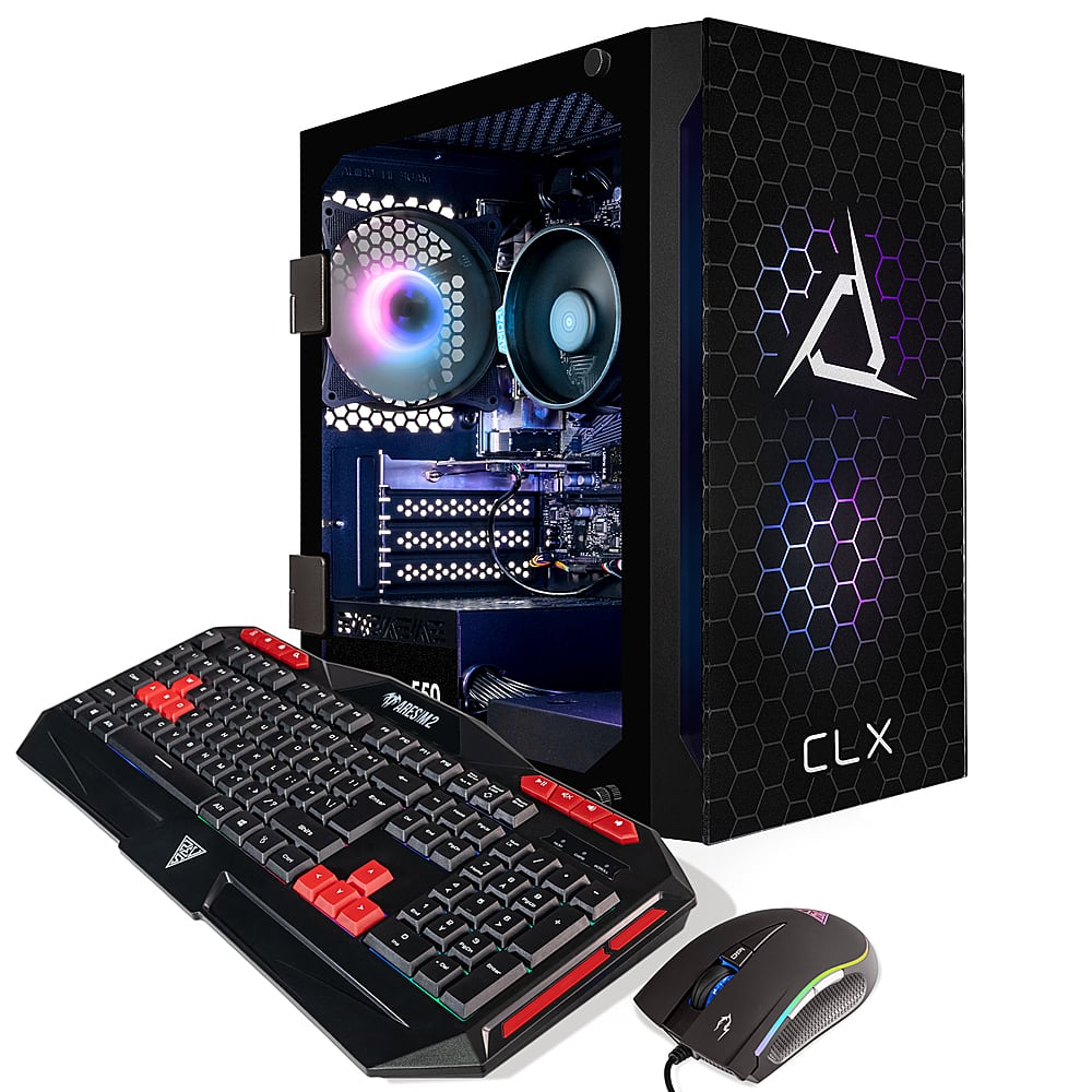 Alt View 2. CLX - SET Gaming Desktop - AMD Ryzen 5 5600G - 8GB Memory - Radeon Graphics Shared - 500GB M.2 NVMe SSD - Black.
