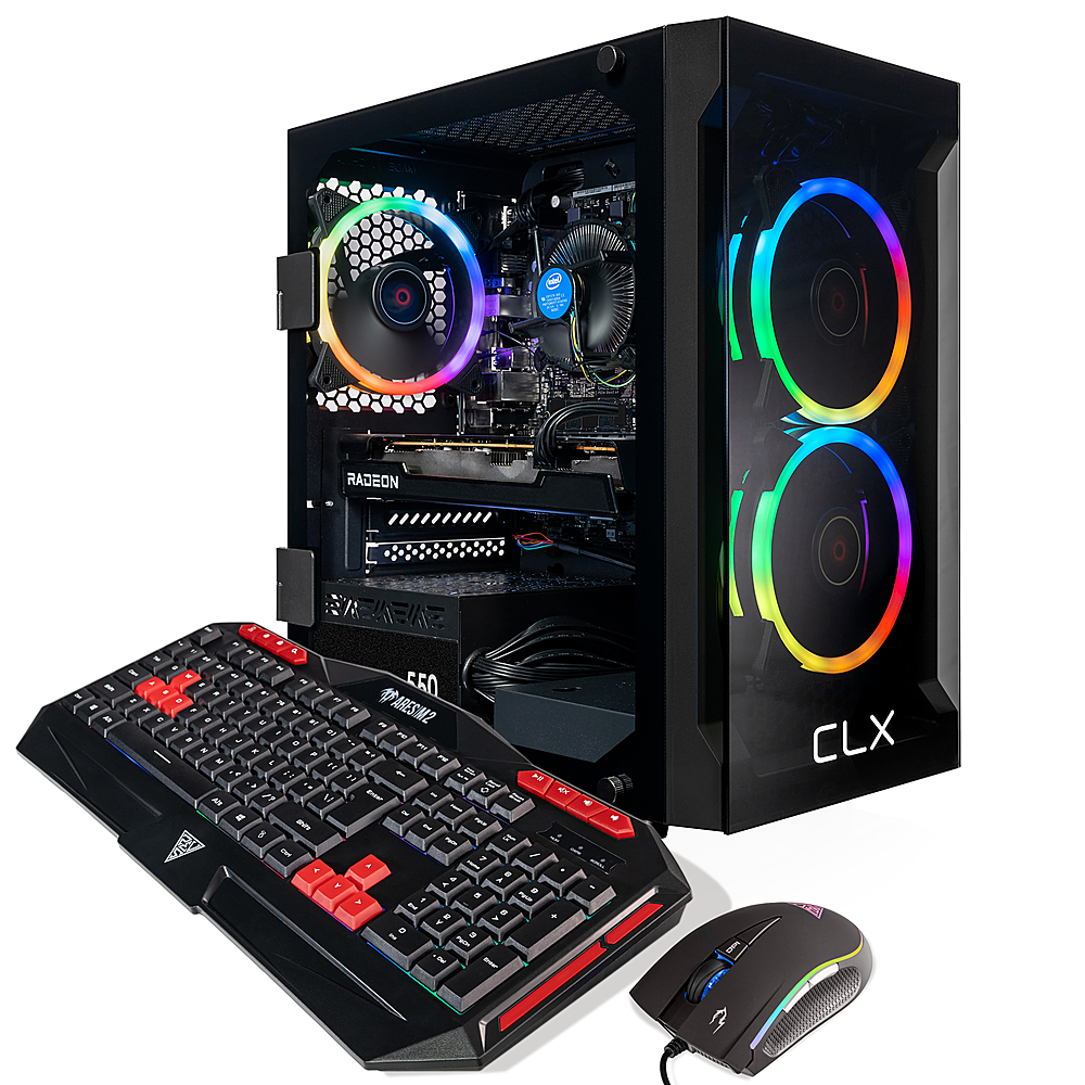CLX SET Gaming Desktop Intel Core i5 11400F 16GB Memory Radeon RX 