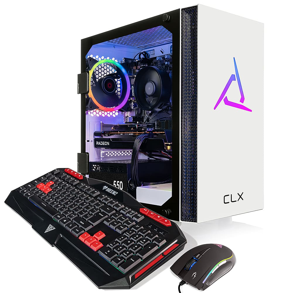 CLX SET Gaming Desktop AMD Ryzen 5 5600 16GB Memory Radeon RX 6500 XT 1TB M.2 NVMe SSD White TGMSETRXM2508WM Best Buy