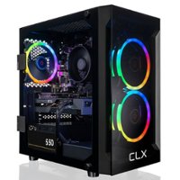 CLX - SET Gaming Desktop - AMD Ryzen 7 5700X - 16GB Memory - NVIDIA GeForce RTX 3050 - 500GB M.2 NVMe SSD + 2TB HDD - Black - Front_Zoom