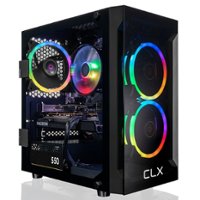 CLX - SET Gaming Desktop - AMD Ryzen 7 5700X - 16GB Memory - Radeon RX 6600 - 500GB M.2 NVMe SSD + 2TB HDD - Black - Front_Zoom