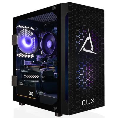 CLX SET Gaming Desktop AMD Ryzen 5600 16GB Memory Radeon RX 6600 500GB NVMe SSD 2TB HDD Black