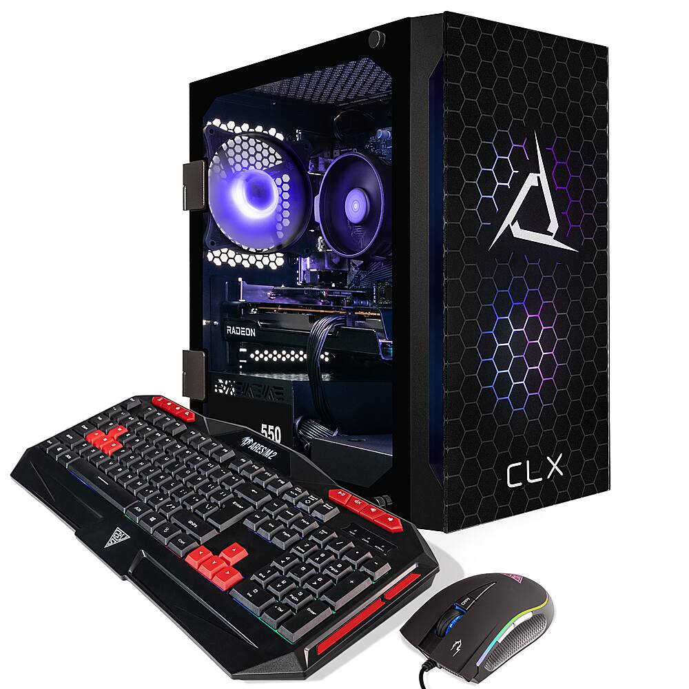 CLX SET Gaming Desktop AMD Ryzen 5 5600 16GB Memory Radeon RX 6600 500GB M.2 NVMe SSD 2TB HDD Black TGMSETRXM2518BM Best Buy