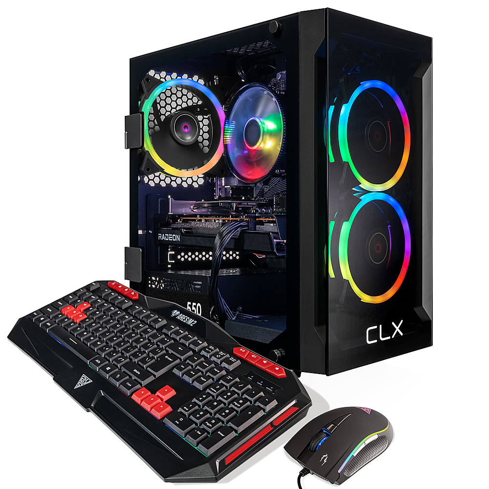 CLX SET Gaming Desktop AMD Ryzen 7 5700X 16GB Memory Radeon RX 6600 XT  500GB M.2 NVMe SSD + 2TB HDD Black TGMSETRXH2522BM - Best Buy