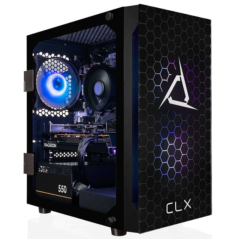 Best Buy Clx Set Gaming Desktop Amd Ryzen 5 5500 8gb Memory Radeon Rx