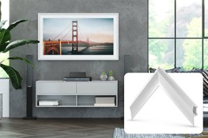 Deco TV Frames - Alloy Prismatic Bezel for Samsung The Frame TV - 85" - Pure White - Front_Zoom