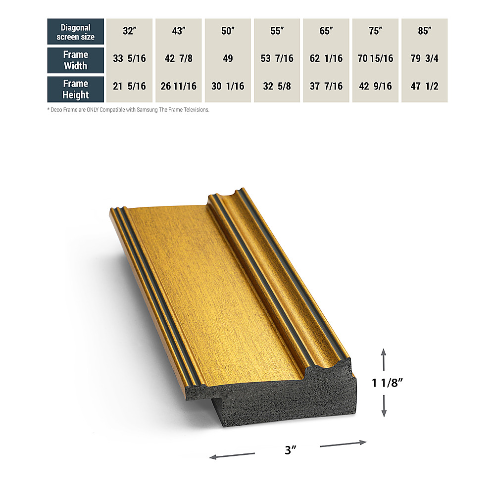 Deco TV Frames Alloy Prismatic Bezel for Samsung The Frame TV 55 Pale Gold  FRM-AL-PR-GLD-55-2021 - Best Buy