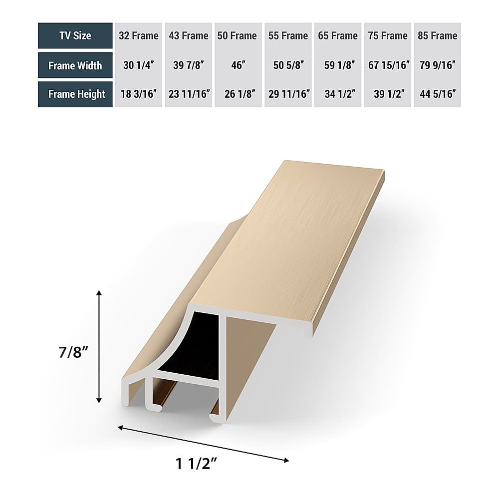 frame tv 43 dimensions