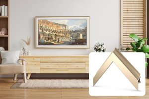 Deco TV Frames - Alloy Scoop Bezel for Samsung The Frame TV - 75" - Pale Gold - Front_Zoom