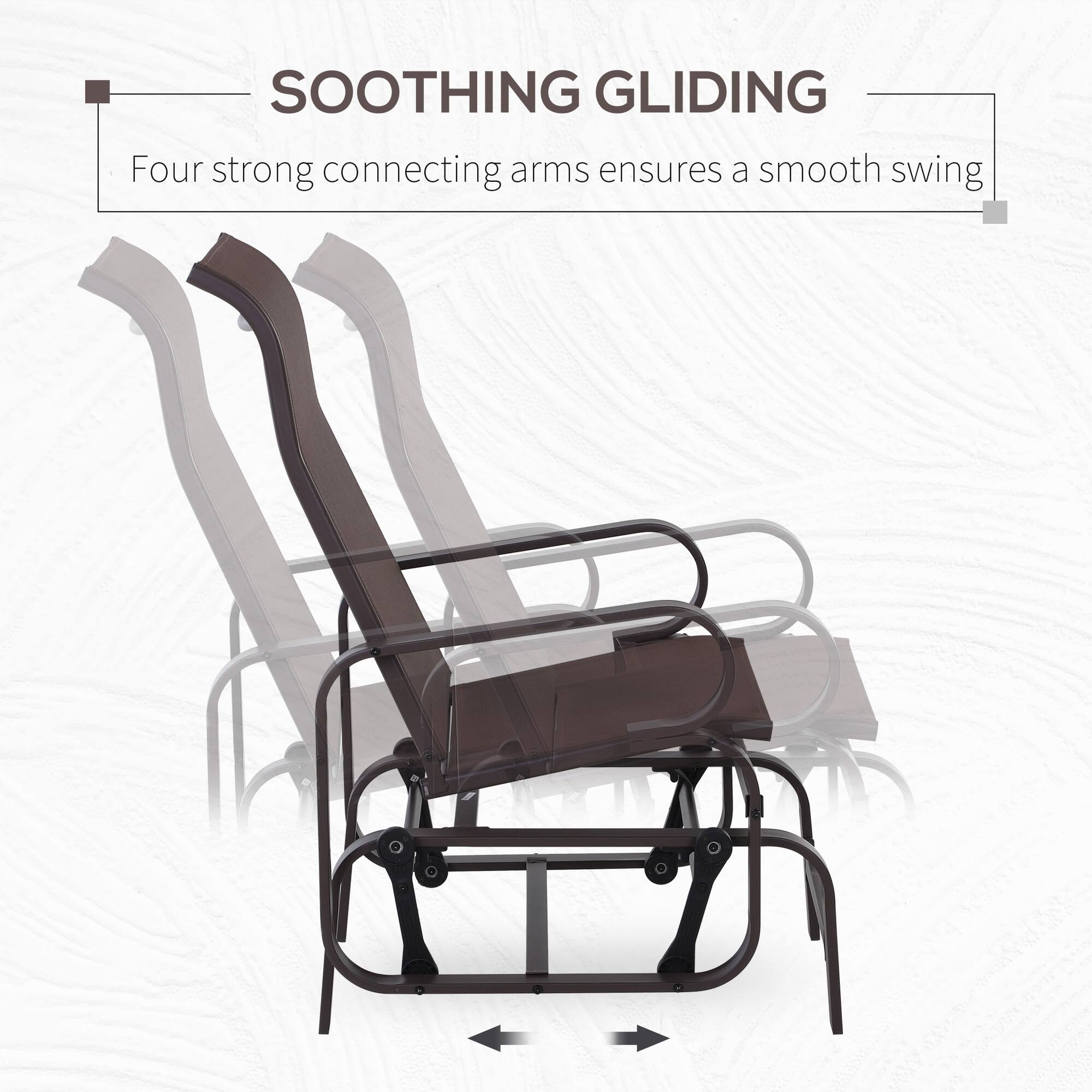 SOOTHING GLIDING
Four strong connecting arms ensures a smooth swing