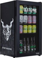 NewAir - Stone Brewing 126 Can Beverage Cooler with SplitShelf and Adjustable Shelves for Beer and Soda - Black - Front_Zoom