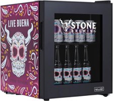 NewAir - Stone Brewing Live Buena Beverage Cooler, 60 Can with Glass Door and Removable Shelf - Purple - Front_Zoom