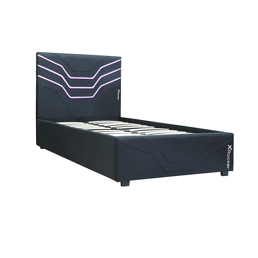 Angle View: X Rocker - Cosmos Twin RGB Gaming Bed - Black