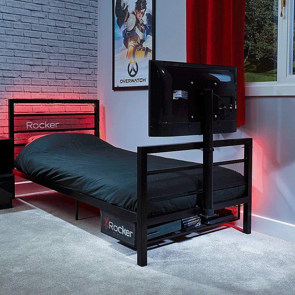 Alt View 20. X Rocker - Twin Basecamp Bed w/TV Mount - Black.
