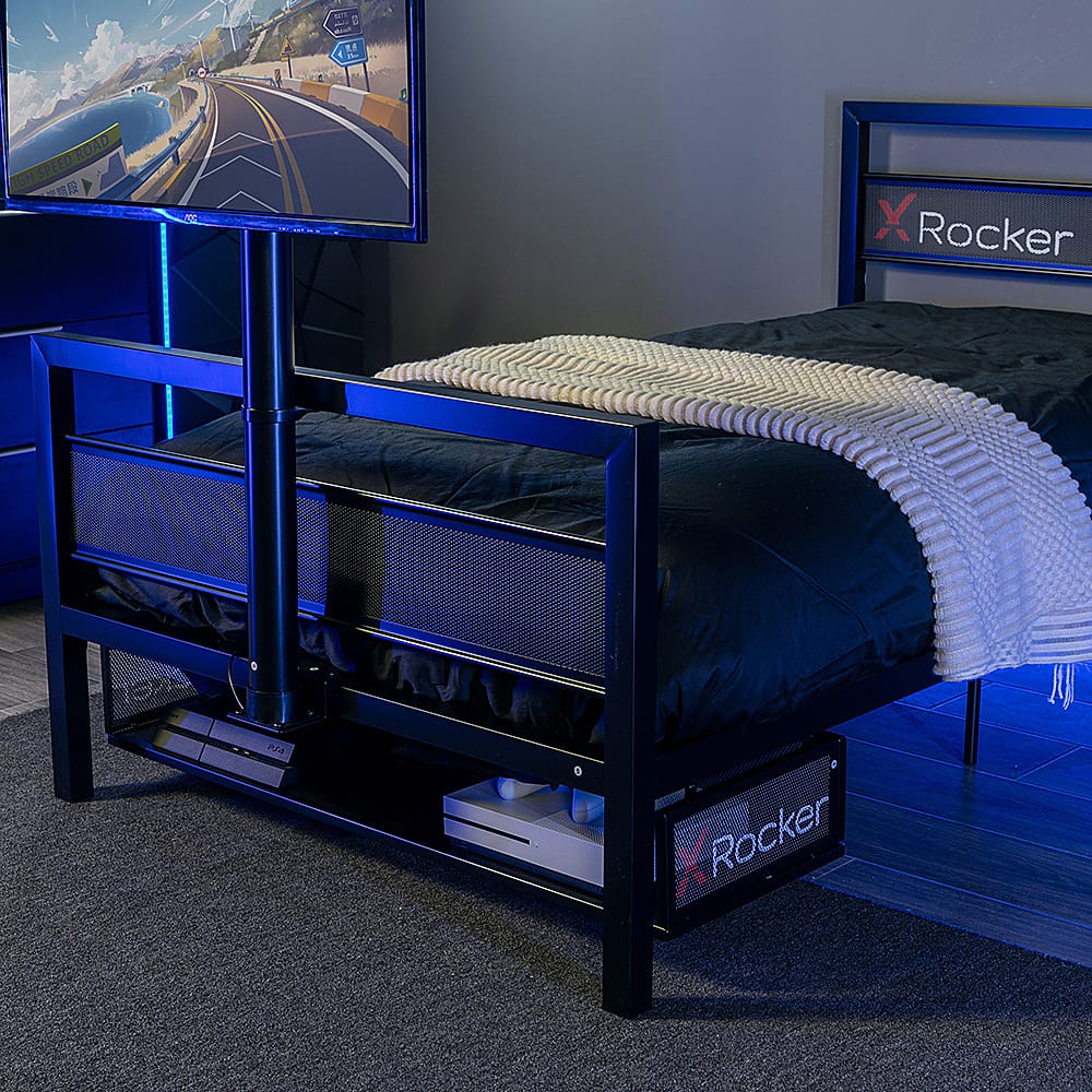 Alt View 15. X Rocker - Twin Basecamp Bed w/TV Mount - Black.