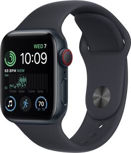Refurbished Apple Watch SE 2nd Generation (GPS + Cellular) 40mm Aluminum Case with Midnight Sport Band - M/L - Midnight - (2022)