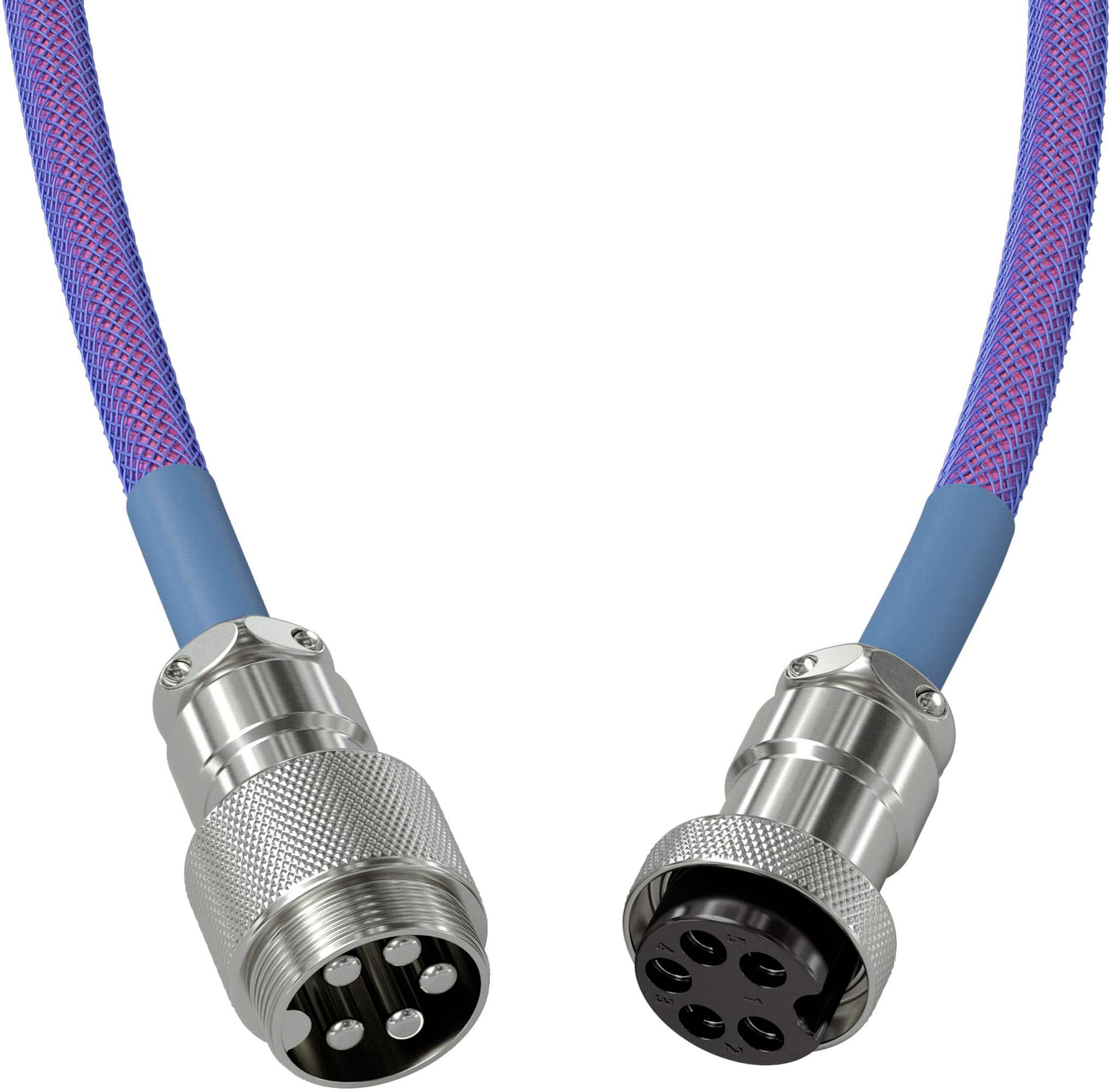 Left. Glorious - Coiled USB-C Artisan Braided Keyboard Cable for Mechanical Gaming Keyboards - Nebula.