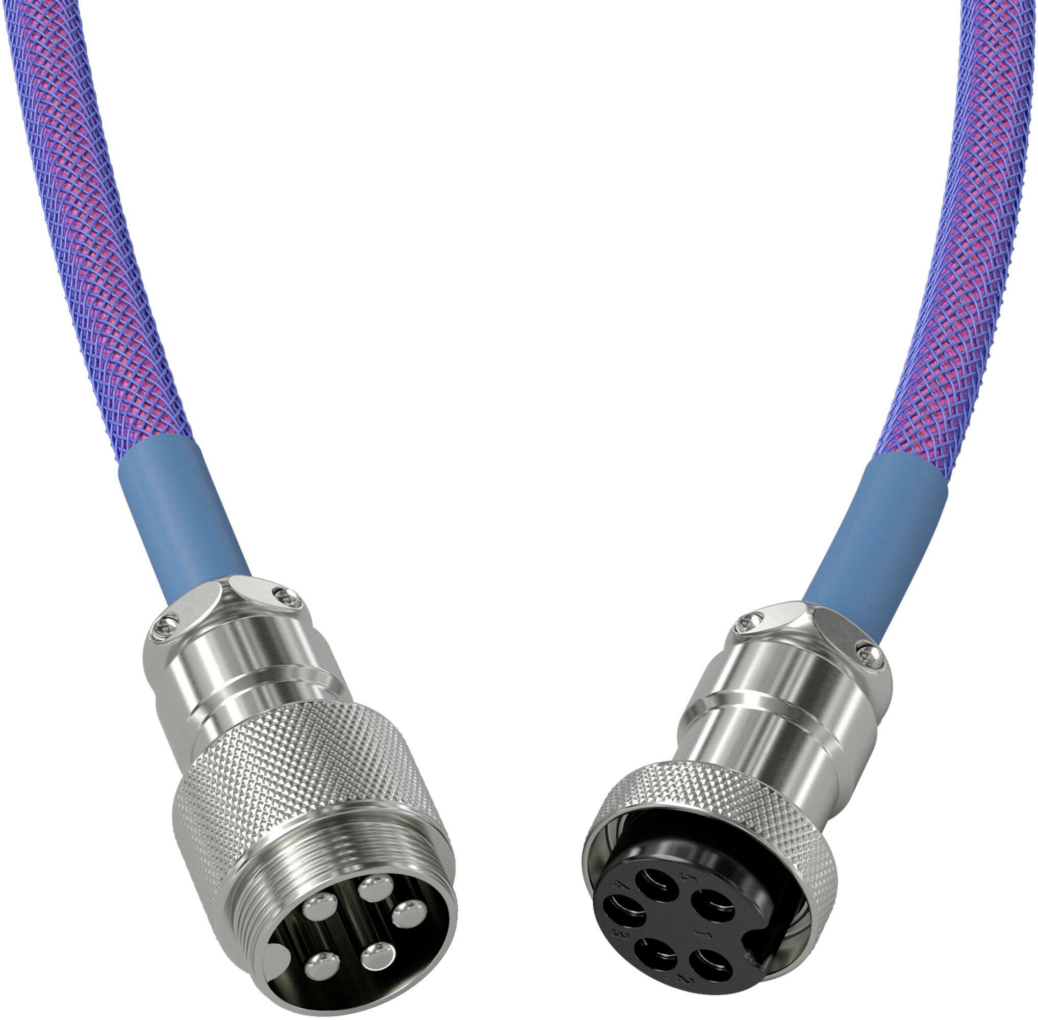 Left. Glorious - Coiled USB-C Artisan Braided Keyboard Cable for Mechanical Gaming Keyboards - Nebula.