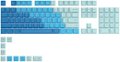 Glorious - GPBT Dye Sublimated Keycaps 114 Keycap Set for 100% 85% 80% TKL 60% Compact 75% Mechanical Keyboards - Ocean