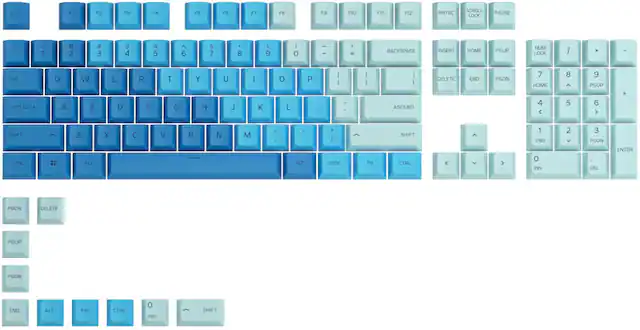 Front. Glorious - GPBT Dye Sublimated Keycaps 114 Keycap Set for 100% 85% 80% TKL 60% Compact 75% Mechanical Keyboards - Ocean.