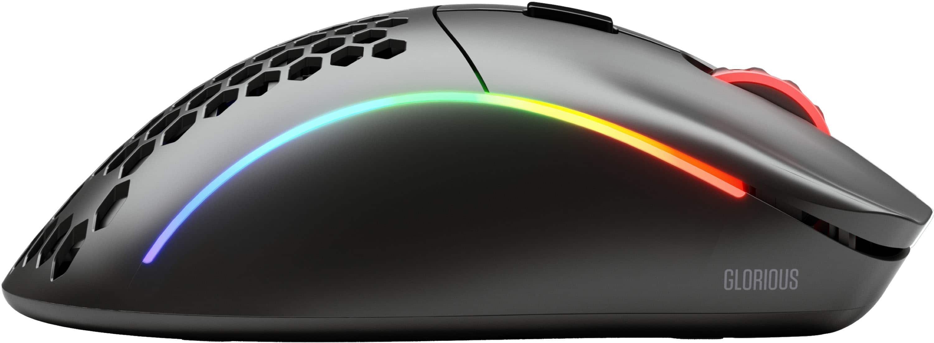 Alt View 12. Glorious - Model D Wireless Optical Honeycomb RGB Gaming Mouse - Matte Black.