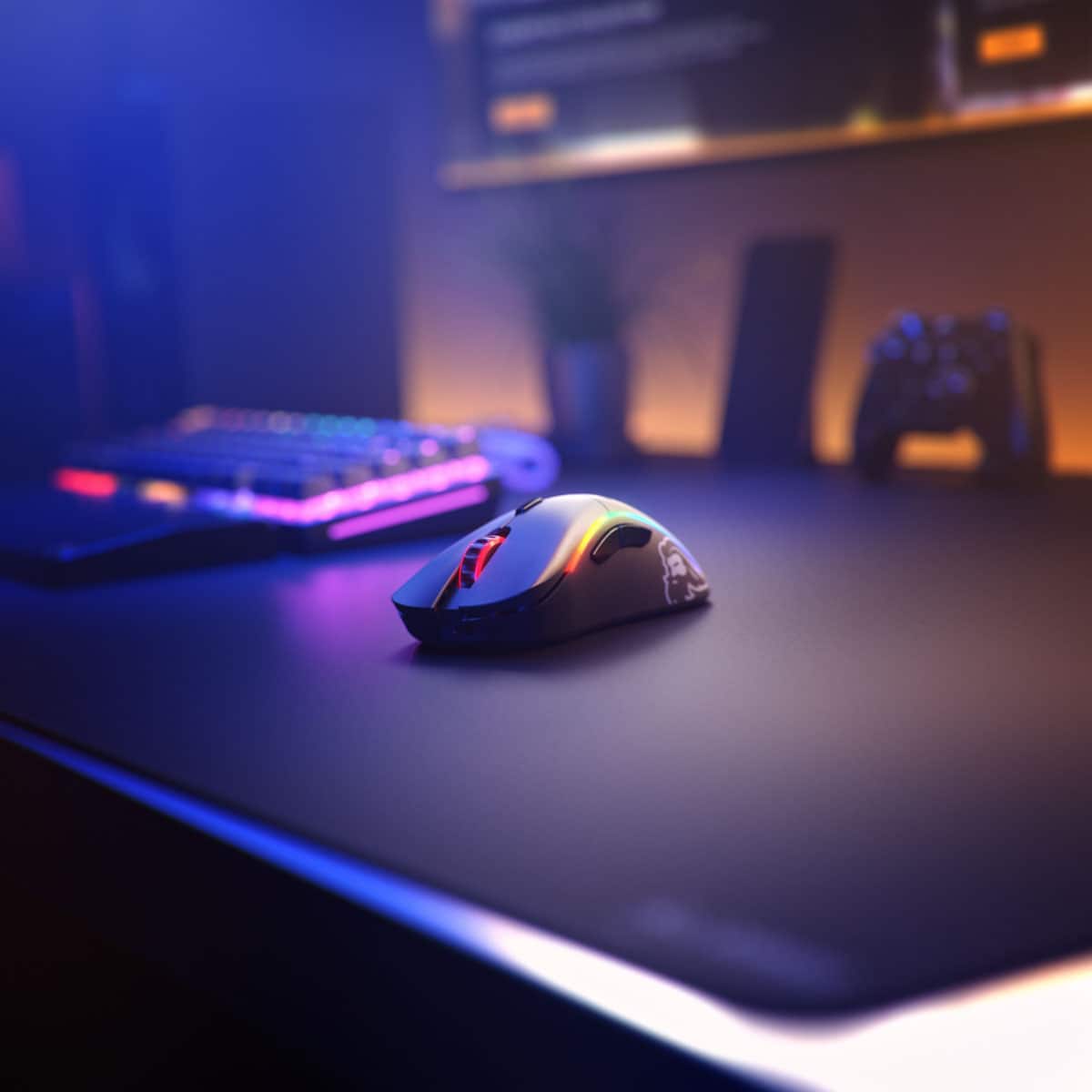 Alt View 13. Glorious - Model D Wireless Optical Honeycomb RGB Gaming Mouse - Matte Black.