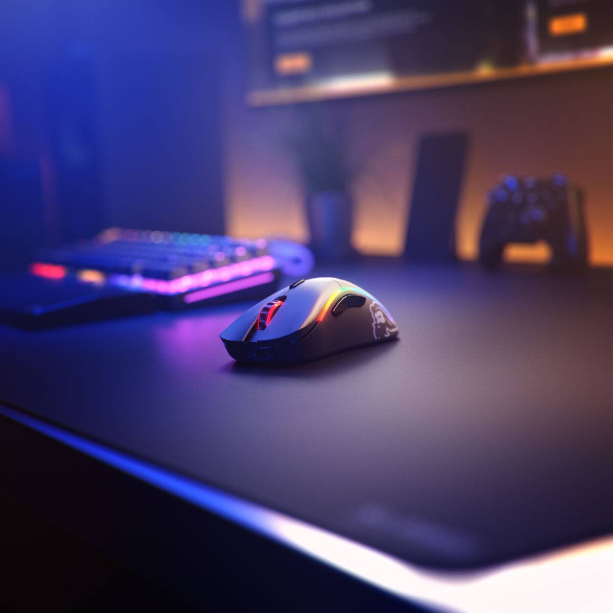 Alt View 13. Glorious - Model D Wireless Optical Honeycomb RGB Gaming Mouse - Matte Black.