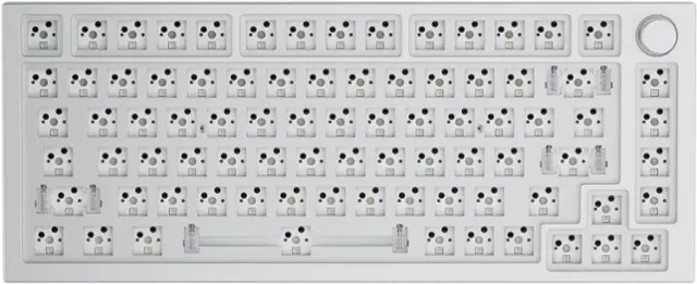 Front. Glorious - GMMK Pro Barebone High Profile Gasket Mounted RGB 75% Wired Mechanical Keyboard - White.